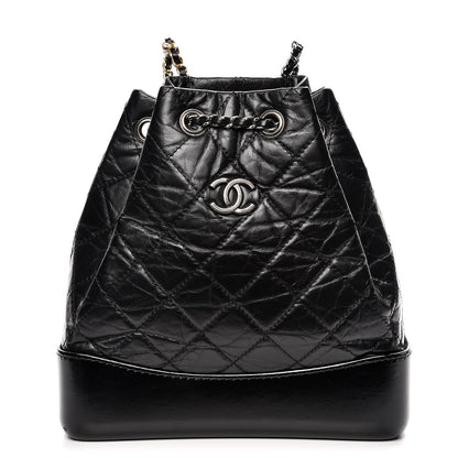 Chanel Aged Calfskin Quilted Gabrielle Backpack Black 1 of 10