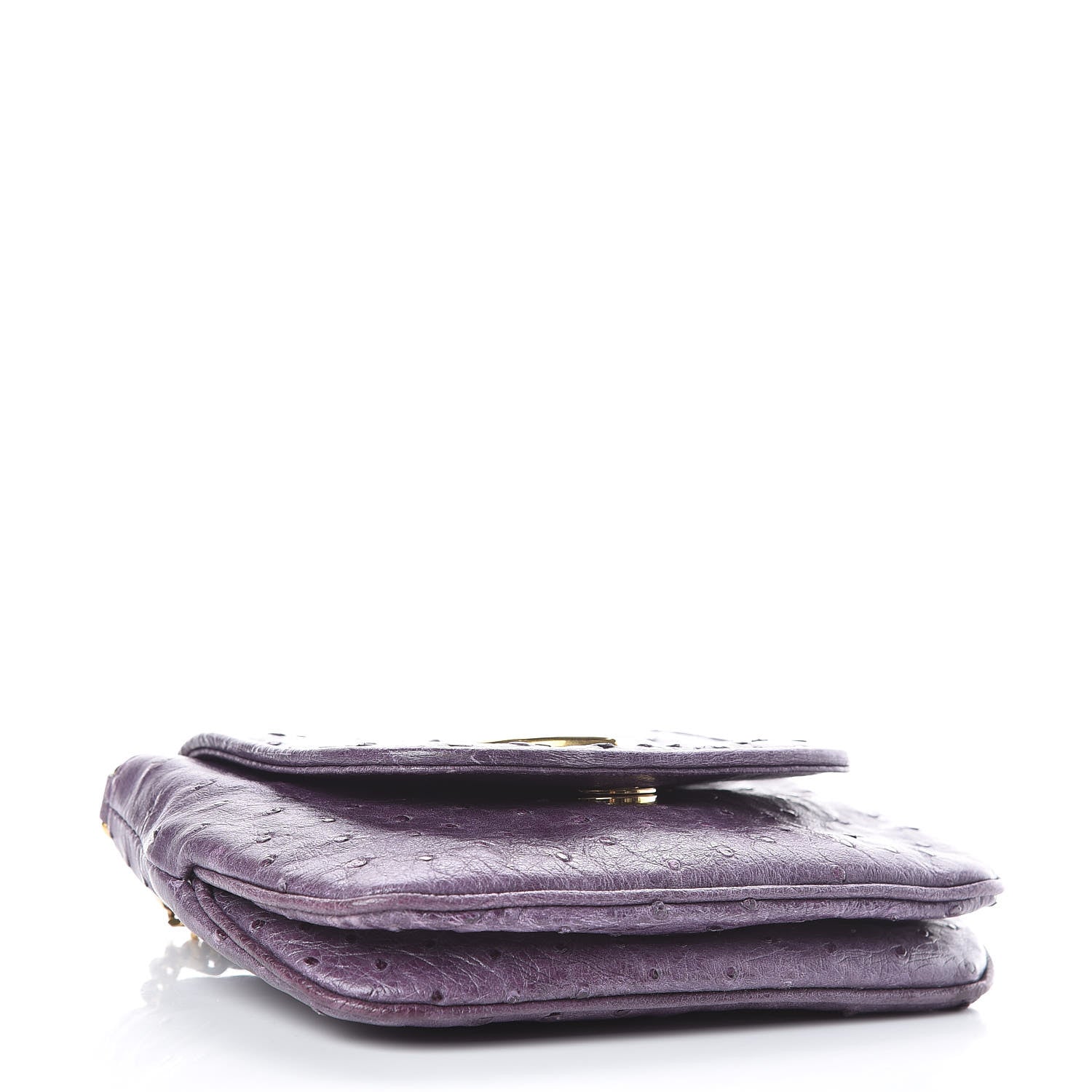 Gucci Ostrich Small 1973 Chain Shoulder Bag Purple 4 of 12