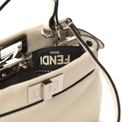 Fendi Shiny Nappa Micro Peekaboo Iconic Satchel White 10 of 12