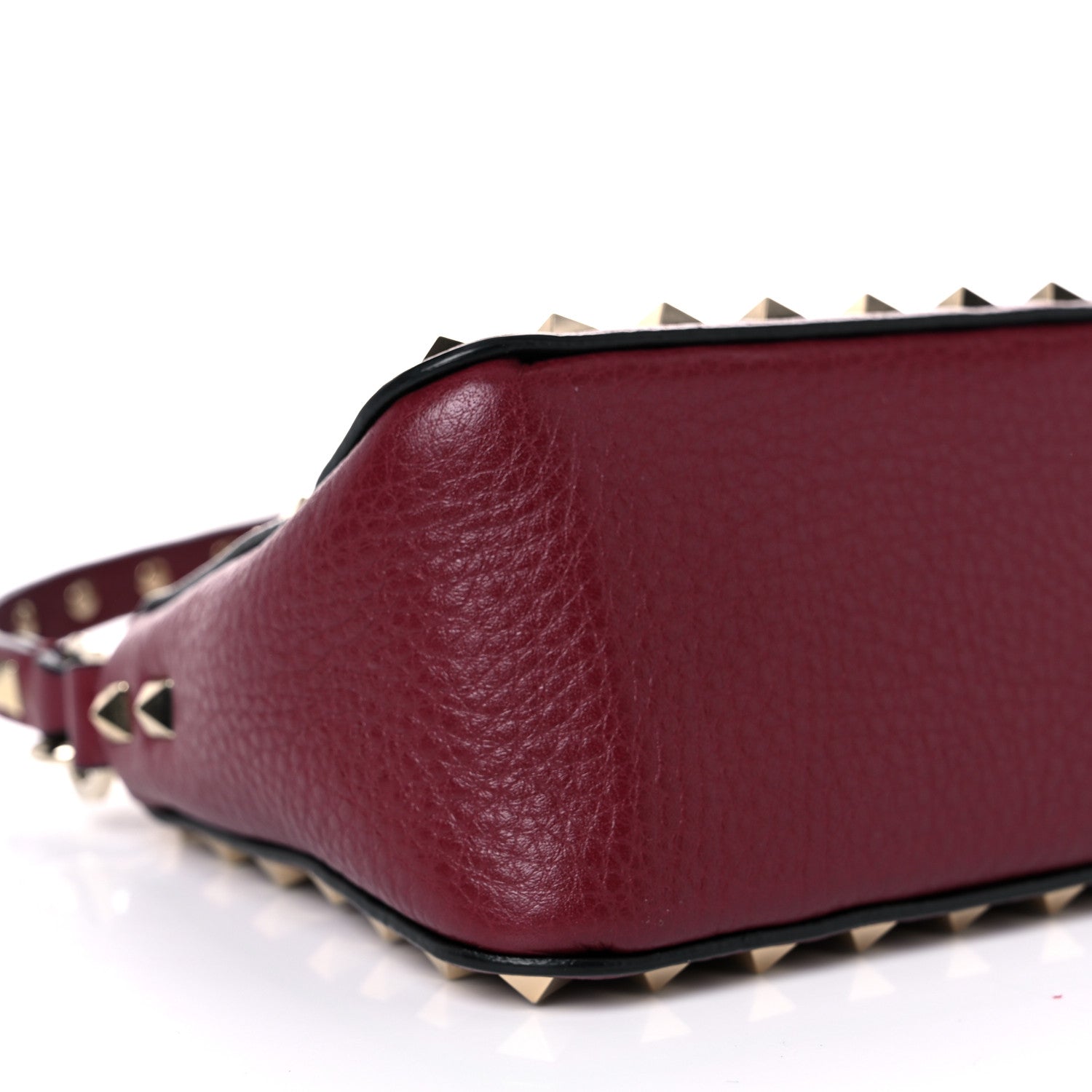 Valentino Garavani Pebbled Calfskin Small Rockstud Flip Lock Shoulder Bag Cerise 7 of 9