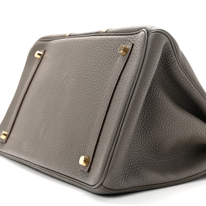 Hermes Taurillon Clemence Lizard Club Birkin 35 Etain Graphite 10 of 14