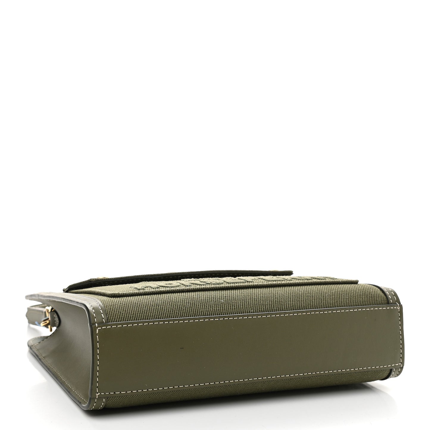 Canvas Calfskin Horseferry Print Mini Pocket Bag Dark Fern Green