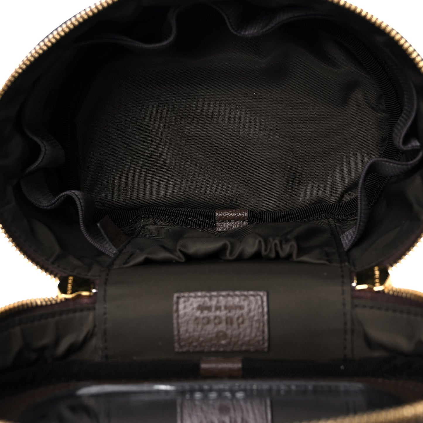 GG Supreme Monogram Textured Calfskin Web Ophidia Vanity Cosmetic Case Beige Ebony New Acero