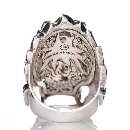 John Hardy Sterling Silver 18K Yellow Gold Ruby Black Sapphire White Sapphire Naga Head Ring 54 7 6 of 9