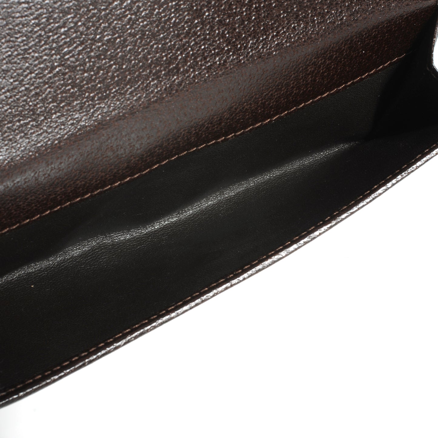 Monogram Metal Bar Continental Flap Wallet Beige Ebony Dark Brown