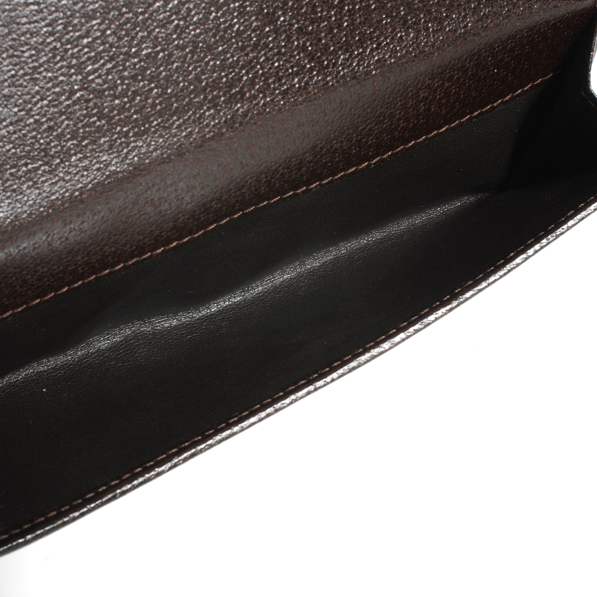 Gucci Monogram Metal Bar Continental Flap Wallet Beige Ebony Dark Brown 5 of 8
