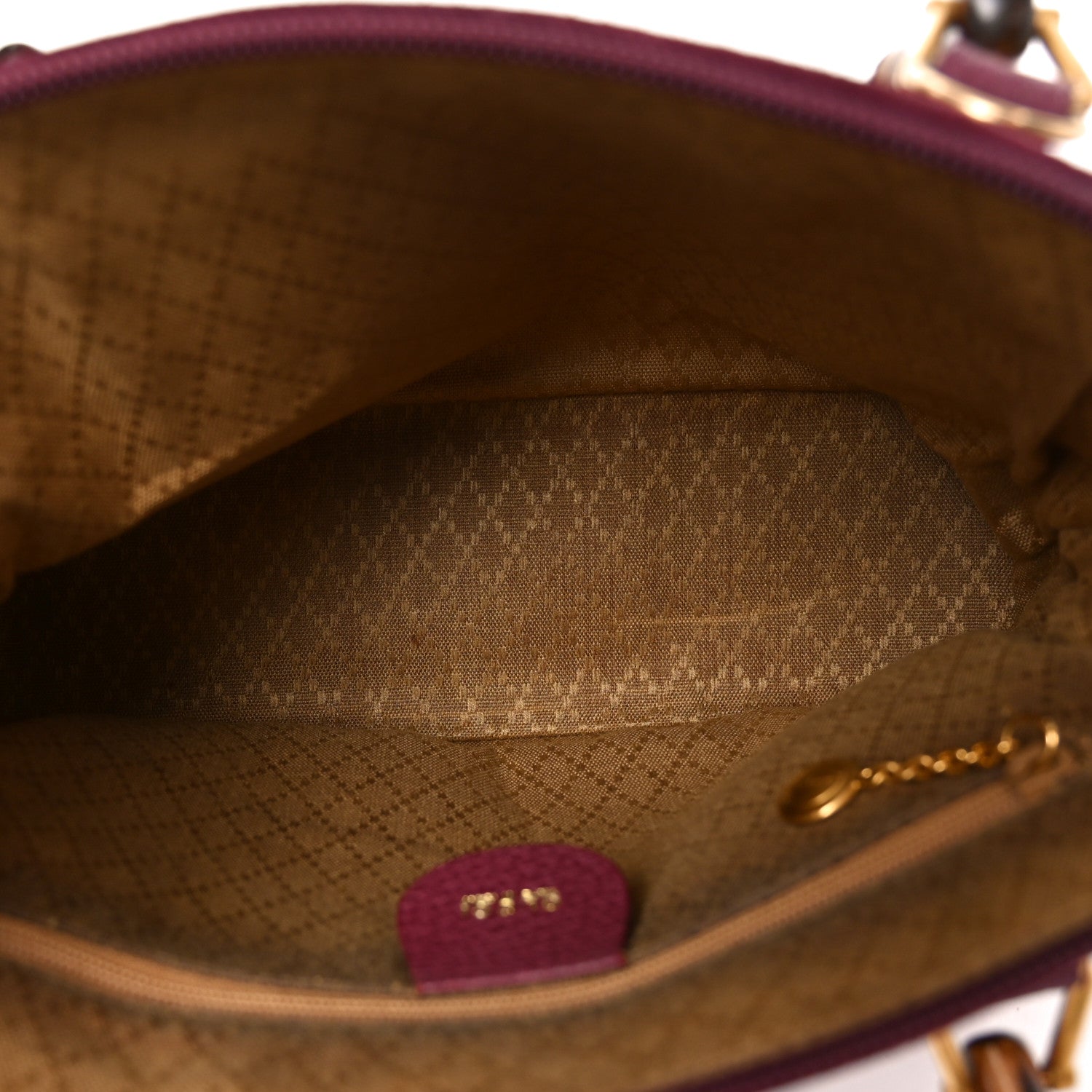 Gucci Suede Bamboo Handle Dome Bag Burgundy 5 of 10
