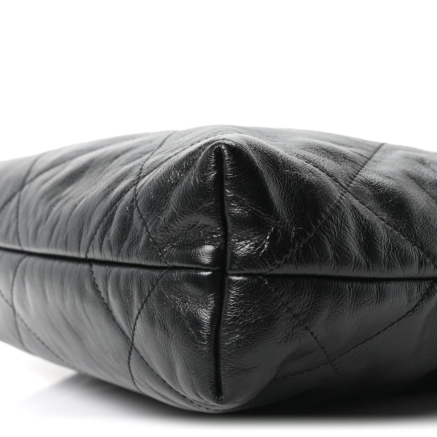 Shiny Calfskin Quilted Small Chanel 22 Black