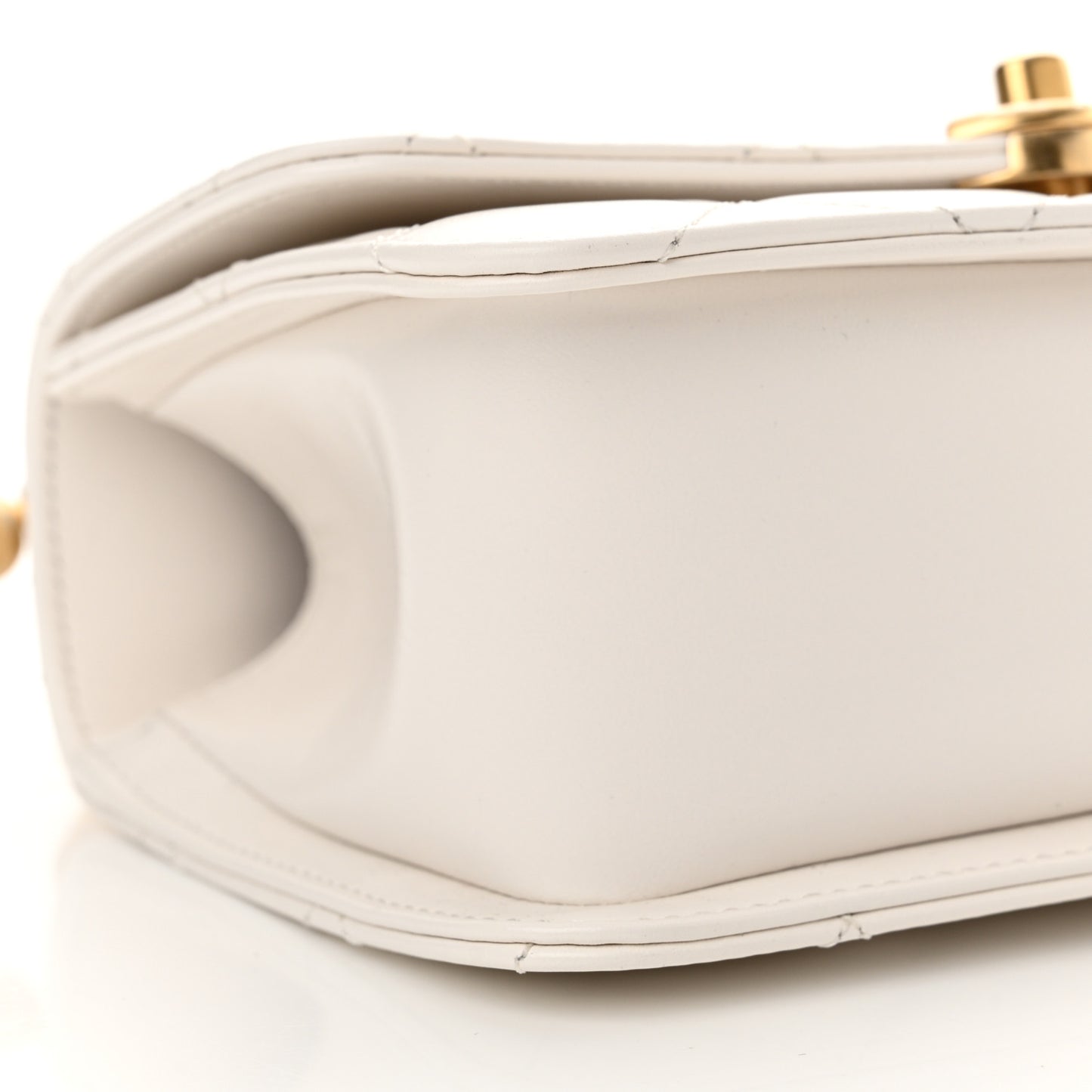 Calfskin Quilted Mini Perfect Fit Flap White
