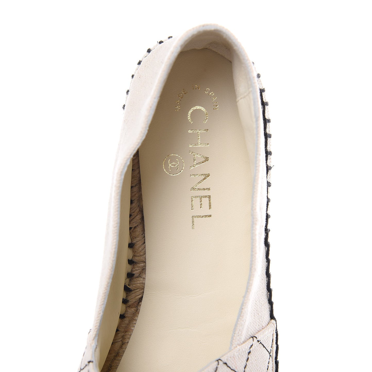 Fabric Biarritz CC Espadrilles 41 Beige Black