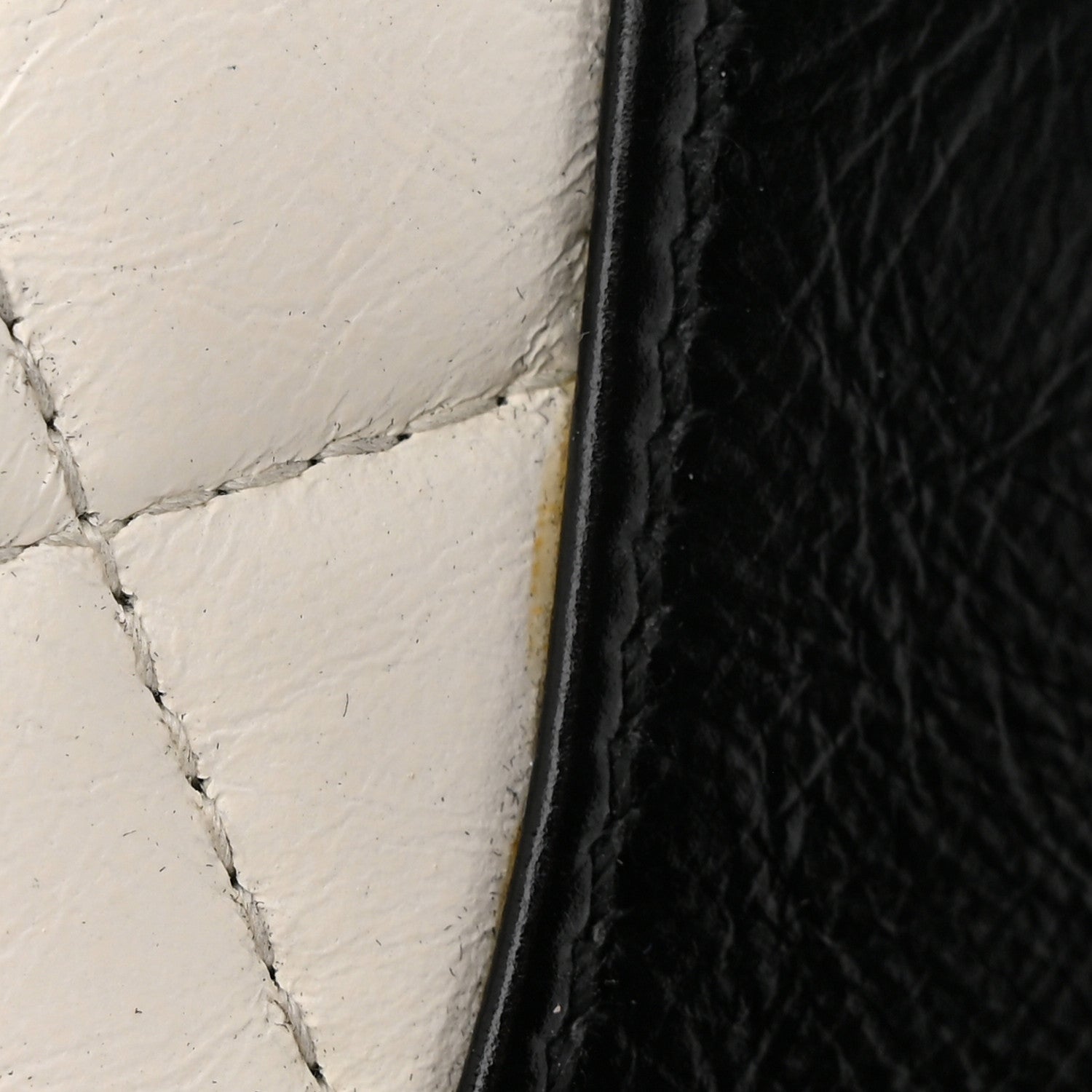 Chanel Aged Calfskin Quilted Gabrielle Wallet On Chain WOC White Black 13 of 14