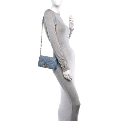 Christian Dior Calfskin Macrocannage Mini Caro Bag Bracing Blue 2 of 11
