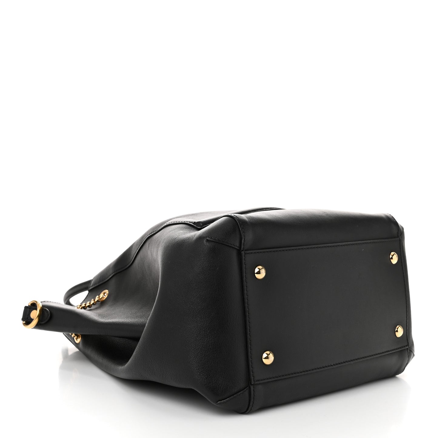 Vitello Grace King Karligraphy Chain Bucket Bag Black Bisquit