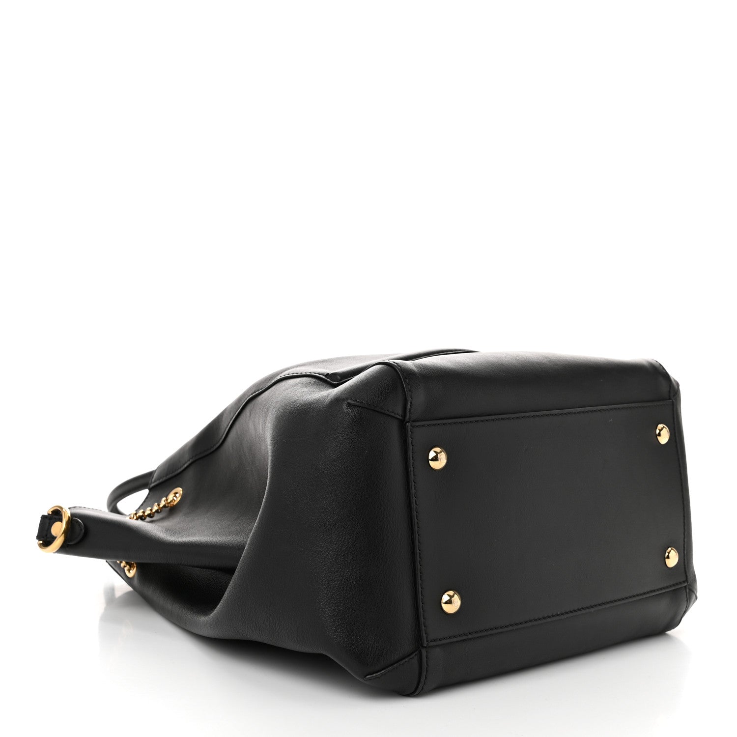 Fendi Vitello Grace King Karligraphy Chain Bucket Bag Black Bisquit 4 of 10