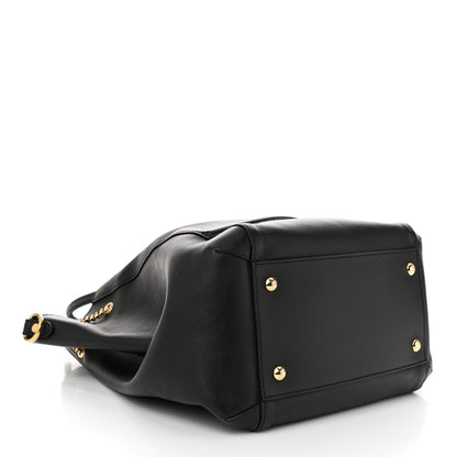 Fendi Vitello Grace King Karligraphy Chain Bucket Bag Black Bisquit 4 of 10
