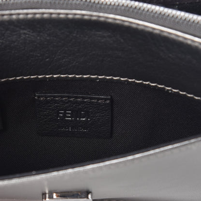 Fendi Glossy Calfskin Crystal Studded Tube Wallet On Chain Graphite 6 of 9