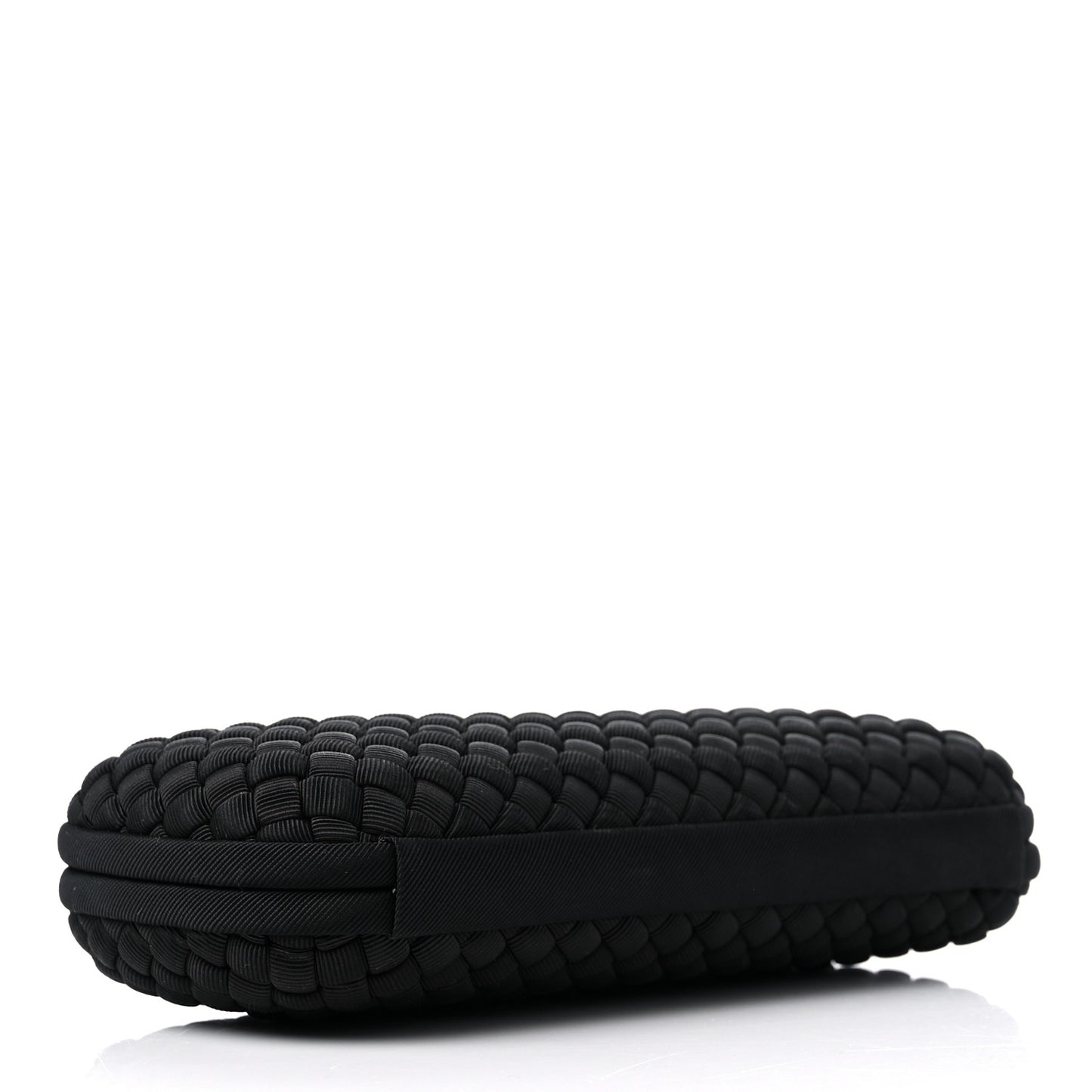 Silk Faille Intrecciato Knot Clutch Black