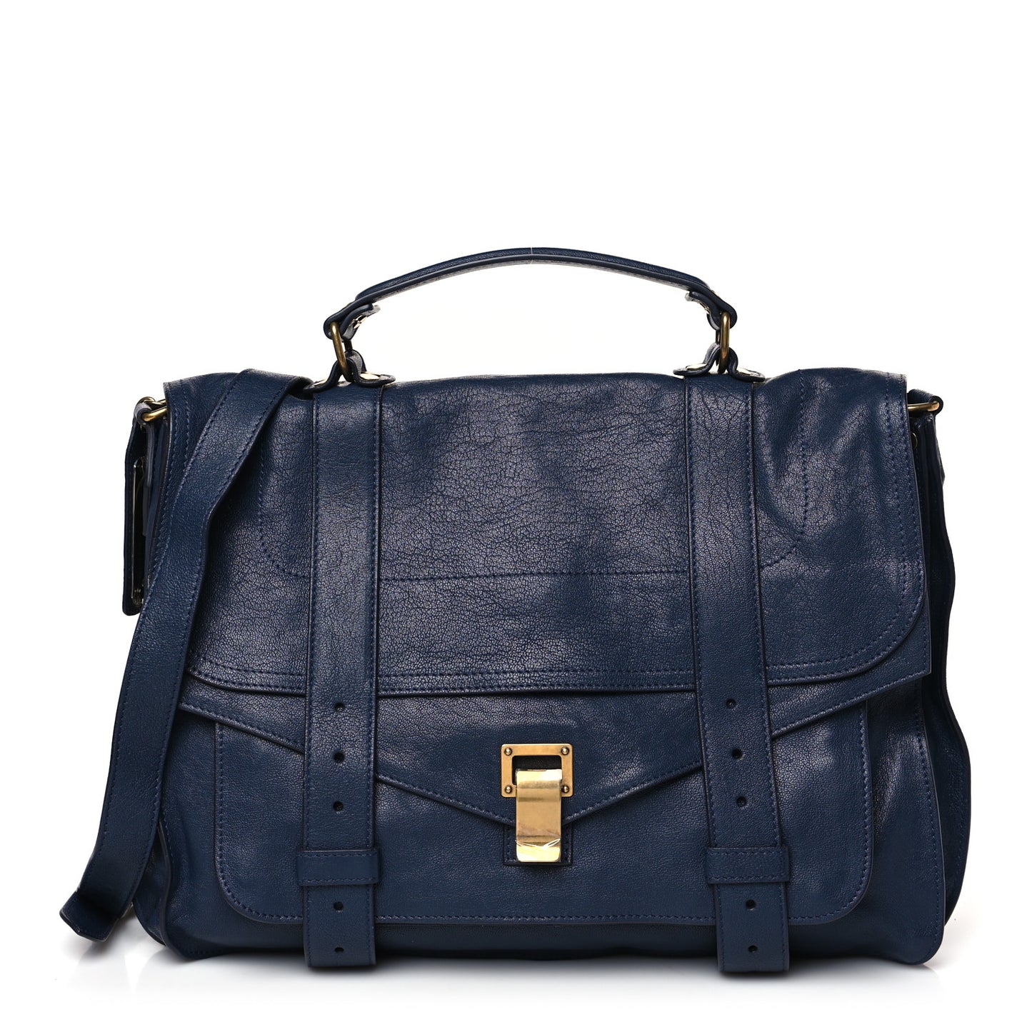 Lambskin Large PS1 Plus Zip Satchel Indigo
