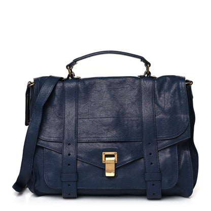 Proenza Schouler Lambskin Large PS1 Plus Zip Satchel Indigo 1 of 8