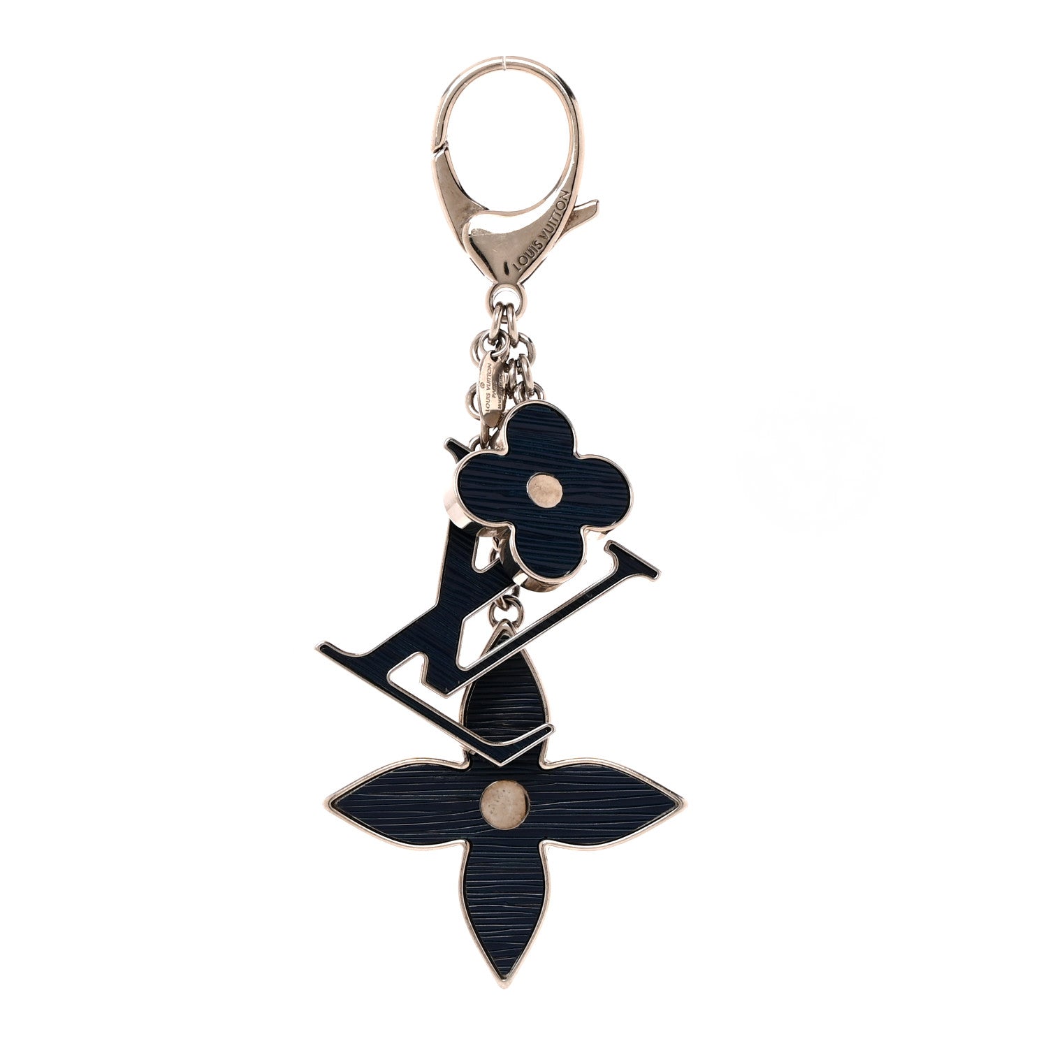 Louis Vuitton Fleur d Epi Bag Charm Key Holder Indigo 1 of 4