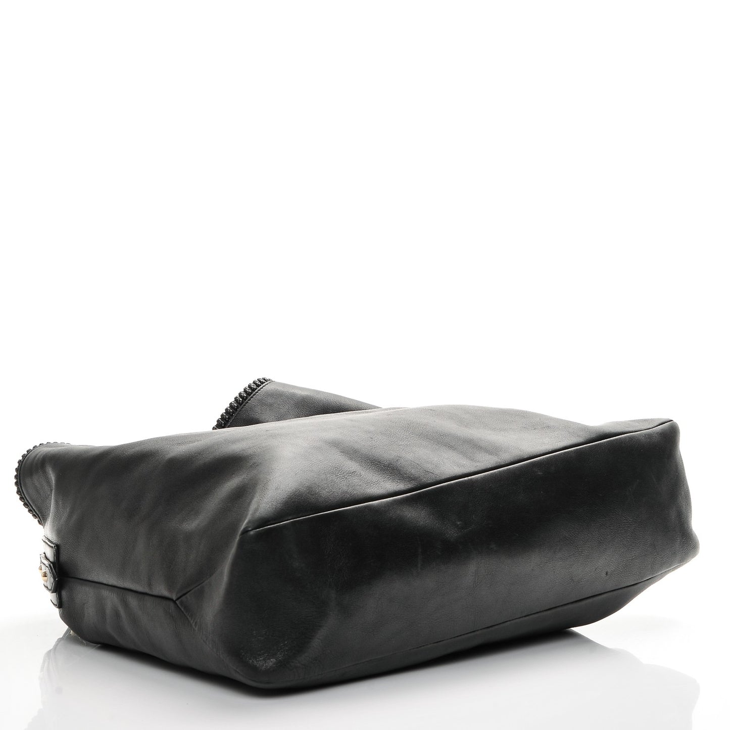 Calfskin Large Horsebit Chain Hobo Black