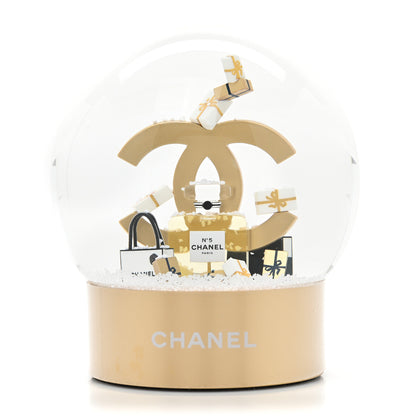 Chanel Glass CC Shopping Bag Snow Globe Gold 3 of 5