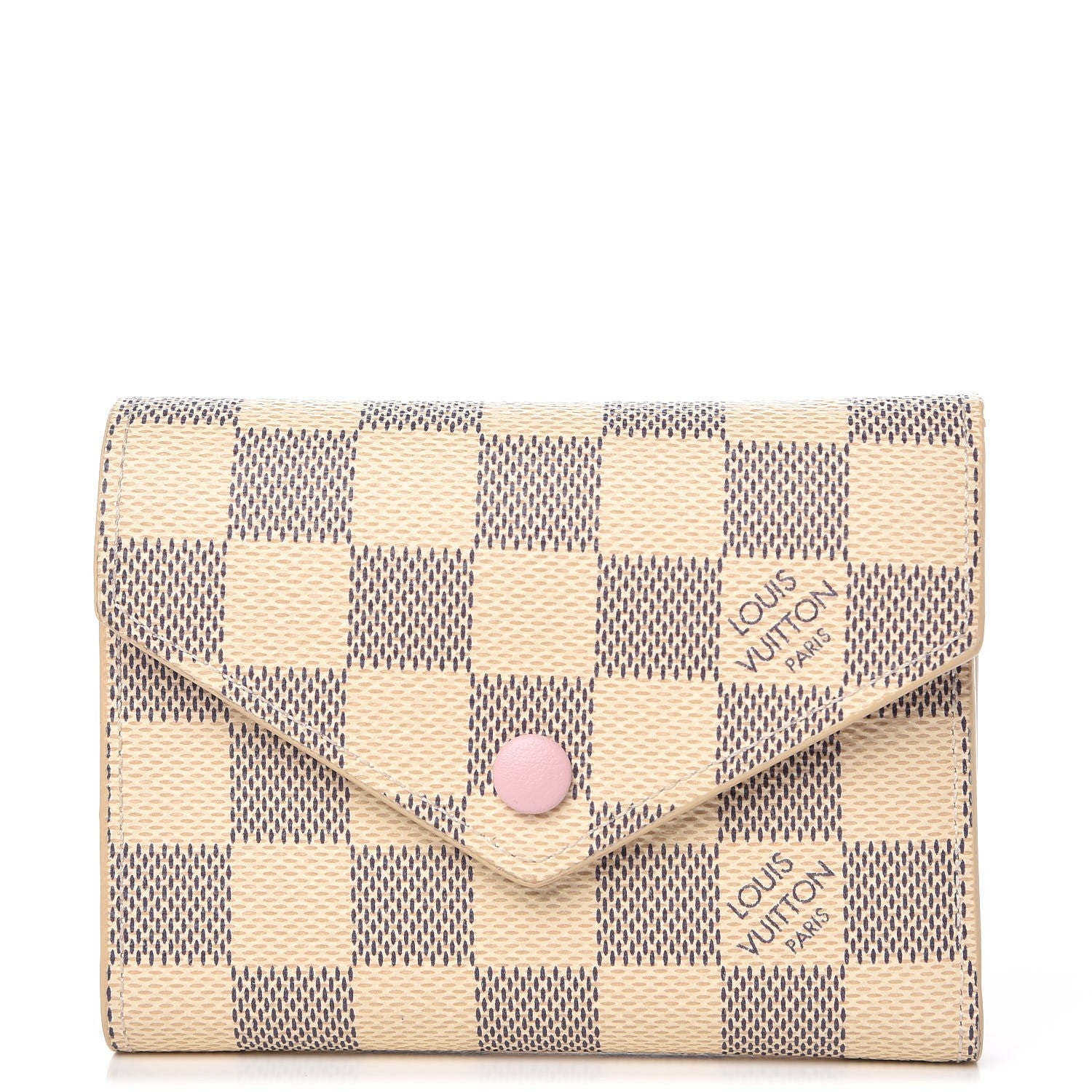 Louis Vuitton Damier Azur Victorine Wallet Rose Ballerine 1 of 7