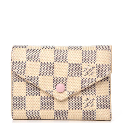 Louis Vuitton Damier Azur Victorine Wallet Rose Ballerine 1 of 7