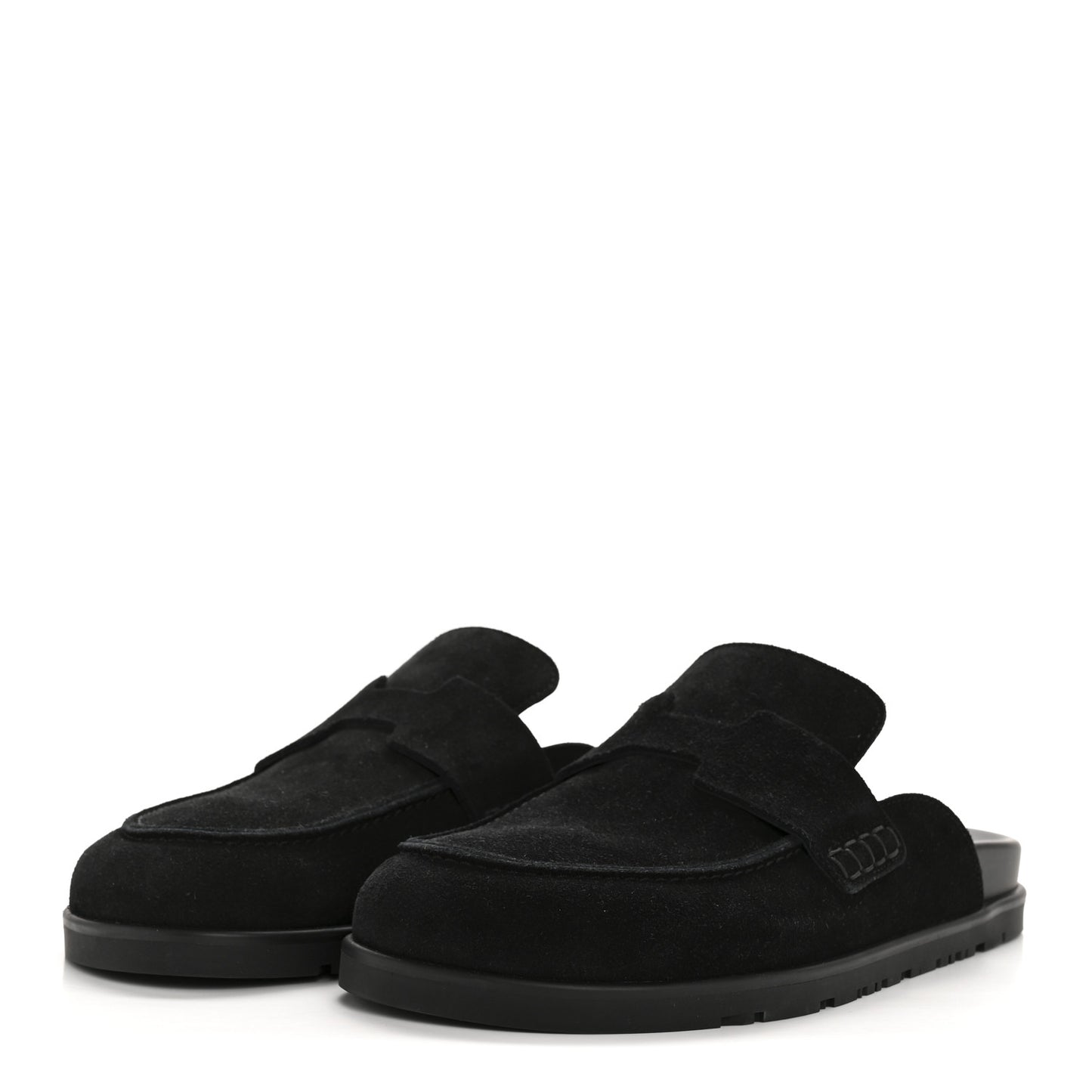 Suede Calfskin Go Mules 37.5 Black