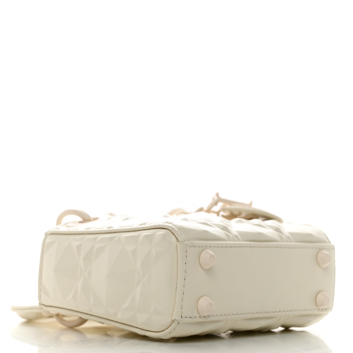 Calfskin Cannage Diamond Micro Lady Dior Latte
