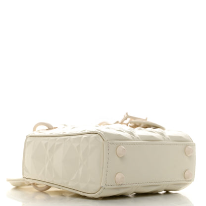 Christian Dior Calfskin Cannage Diamond Micro Lady Dior Latte 4 of 10