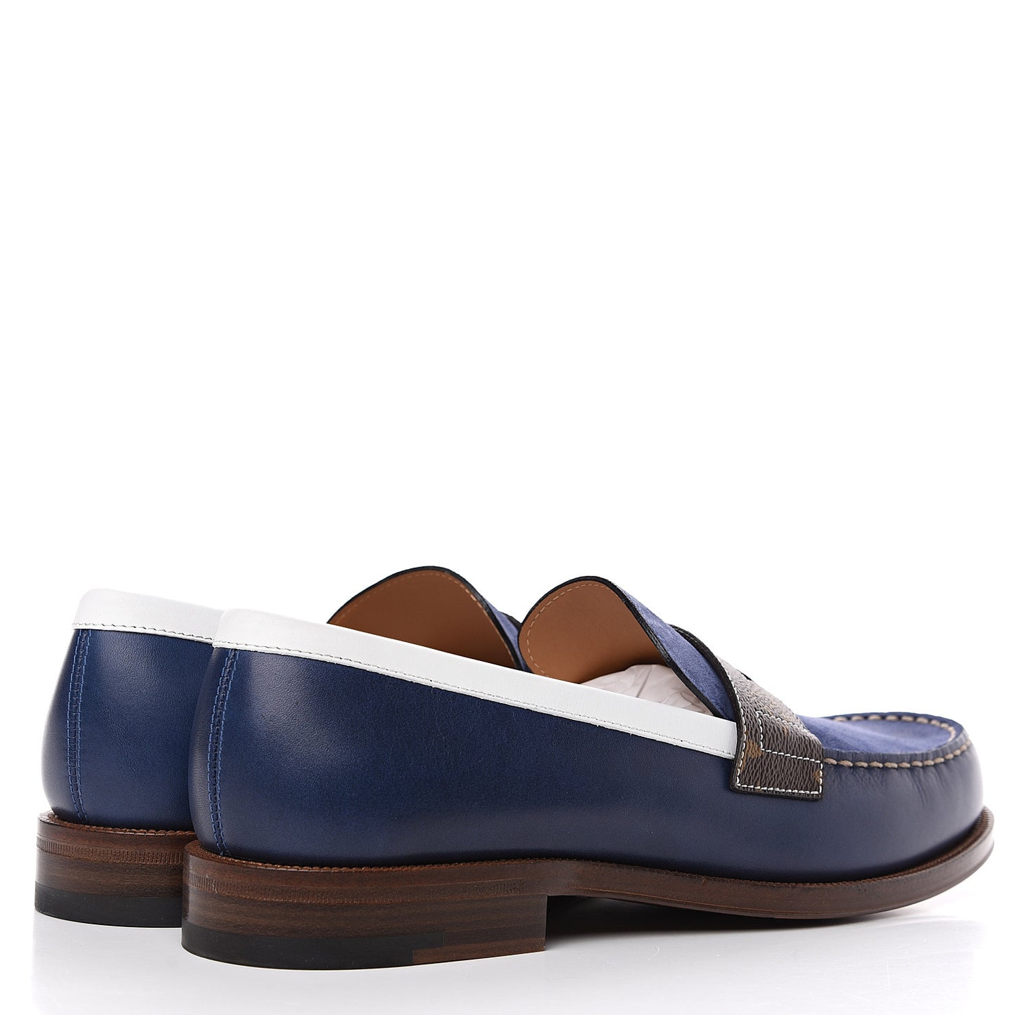 Suede Monogram Mens Sorbonne Loafers 10 Marine