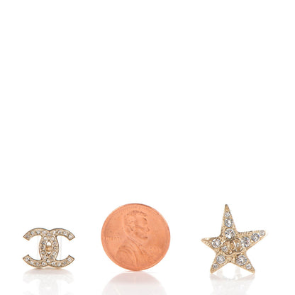 Chanel Swarovski Crystal CC Star Earphone Charms Gold 2 of 7