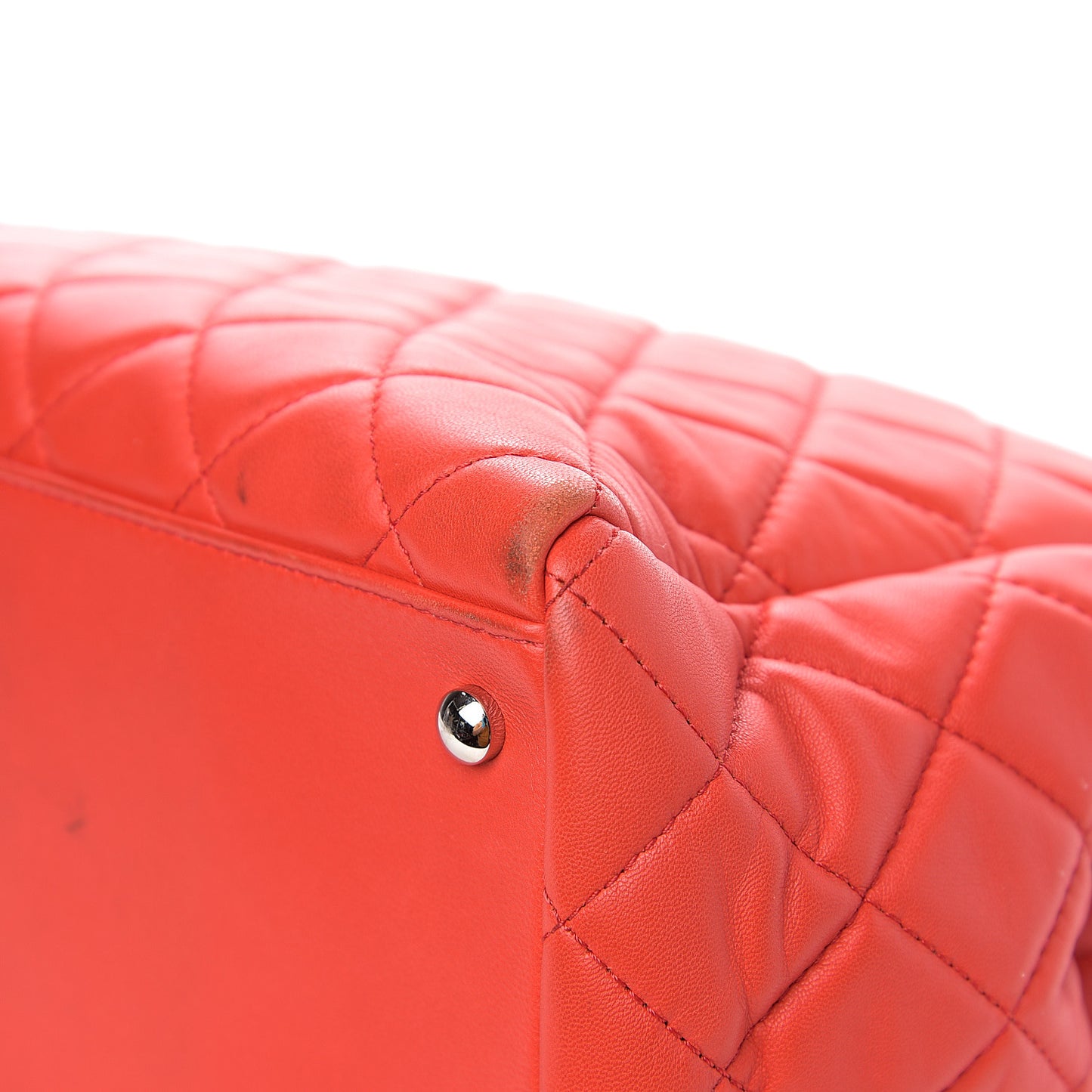 Lambskin Quilted Large 7 Tote Red