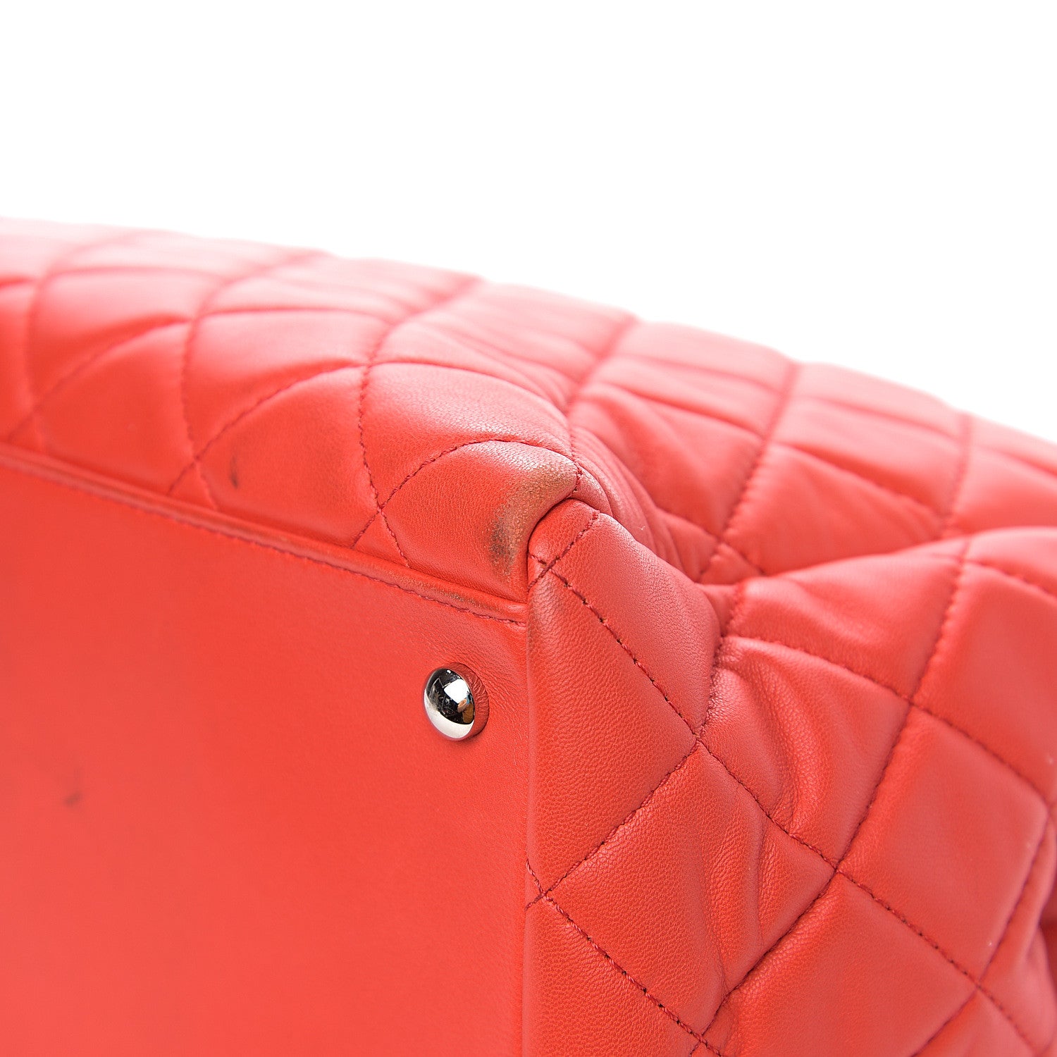 Chanel Lambskin Quilted Large 7 Tote Red 14 of 17