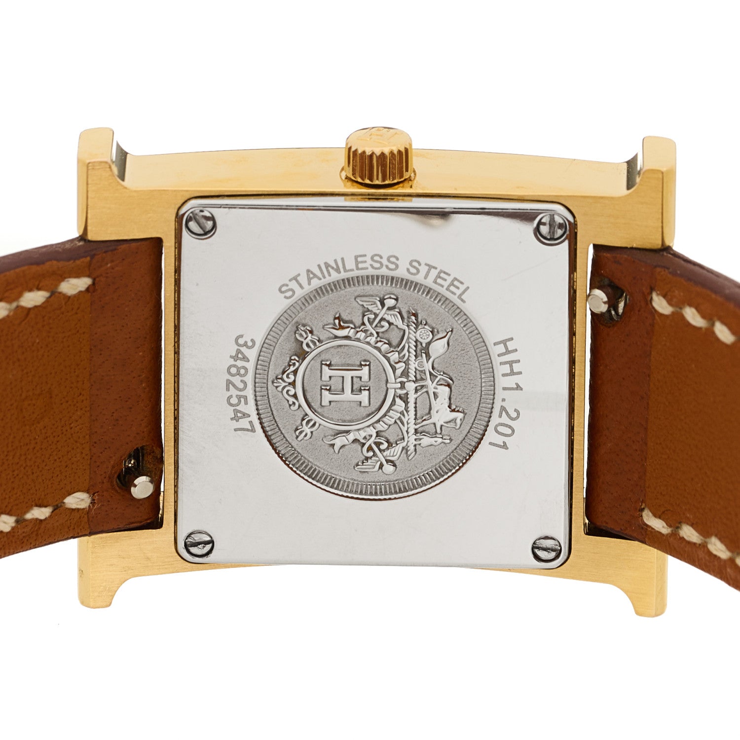 Hermes Stainless Steel Epsom 26mm Heure H Hour Quartz Watch Gold 4 of 5