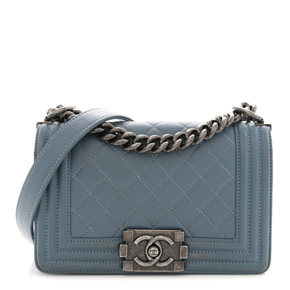 Chanel Lambskin Quilted Small Boy Flap Light Blue 1 of 13