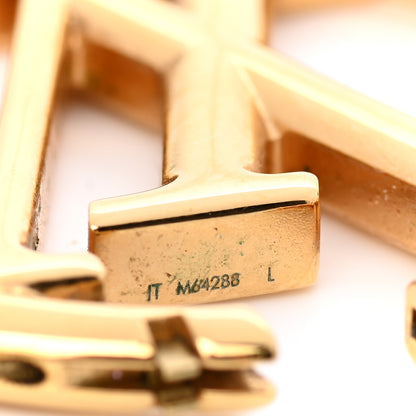 Louis Vuitton Metal Louise Hoop Earrings Gold 5 of 9