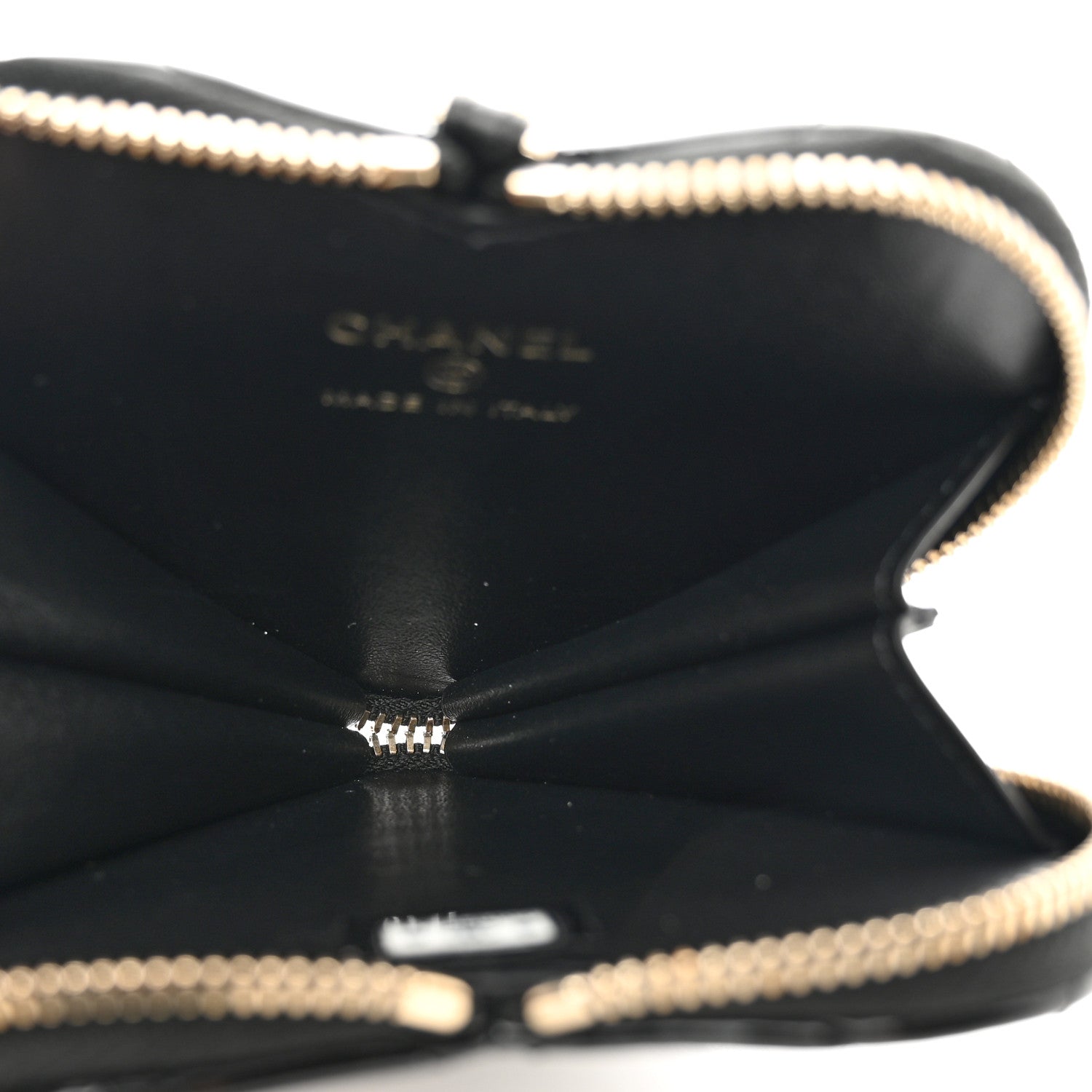 Chanel Patent Quilted Heart Zipped Coin Purse Black 5 of 7