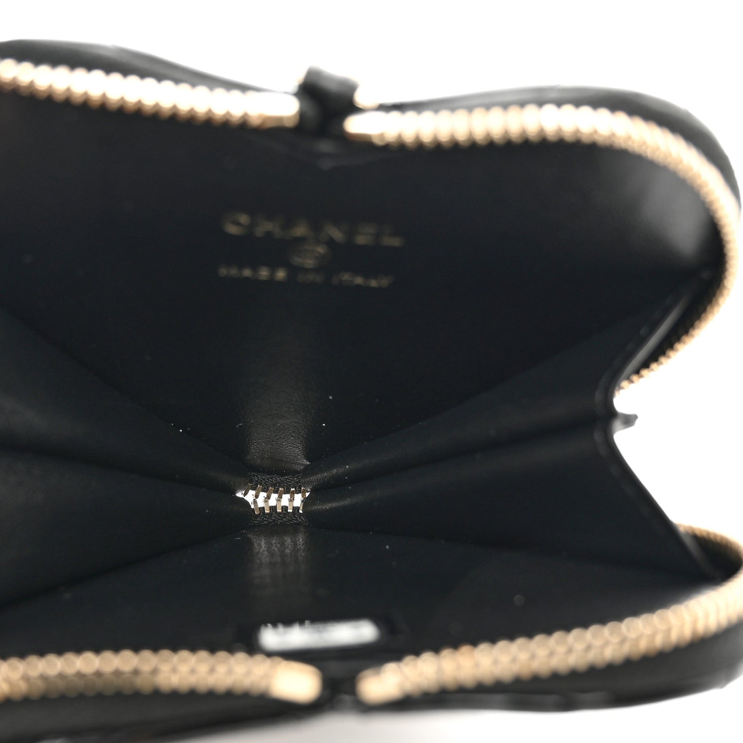 Patent Quilted Heart Zipped Coin Purse Black