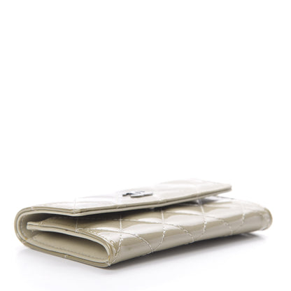 Chanel Patent Quilted Card Holder Light Gold 4 of 9
