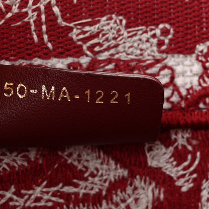 Christian Dior Canvas Embroidered Medium Dioriviera Toile De Jouy Book Tote Raspberry 7 of 13