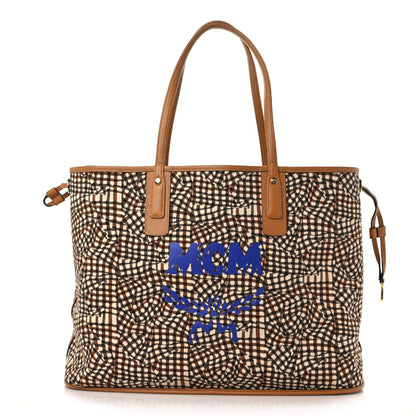 MCM Visetos Medium Liz Reversible Shopper Tote Cognac 10 of 19