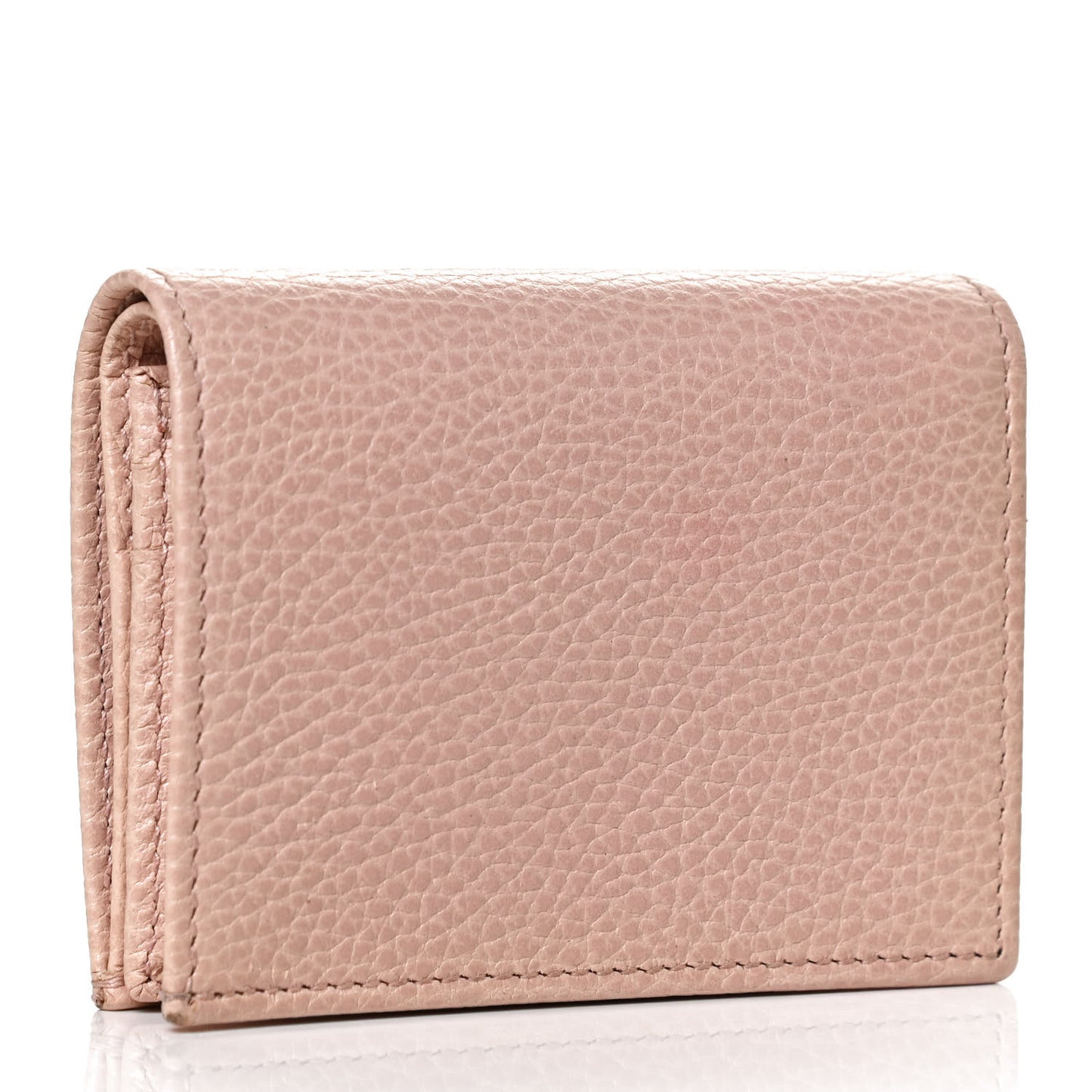 Pebbled Calfskin Butterfly Card Case Perfect Pink