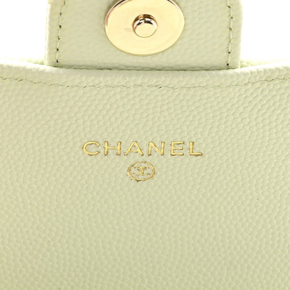 Chanel Caviar Quilted Phone Holder Wallet on Removable Chain Light Green 7 of 12