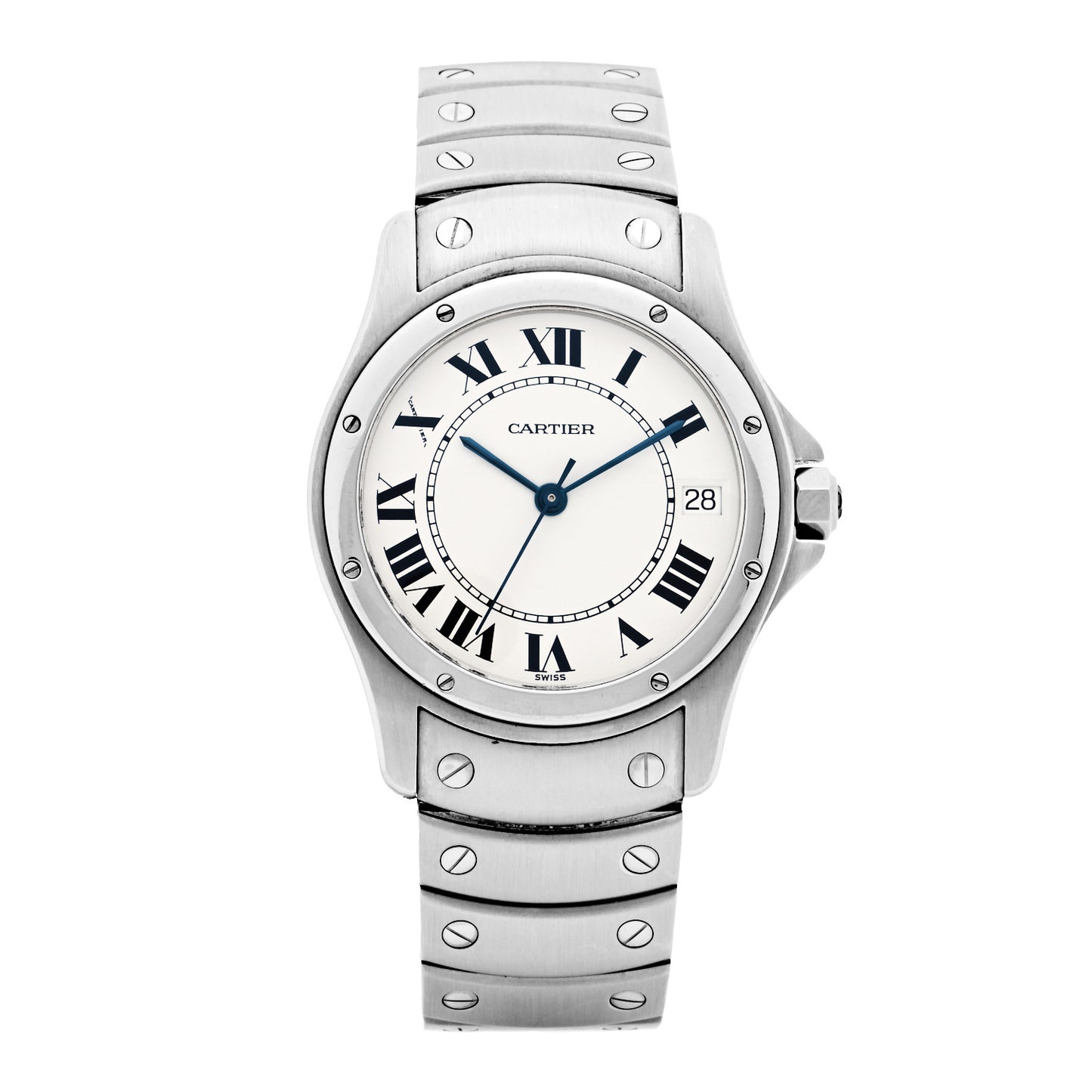Stainless Steel 33mm Santos Ronde Automatic Watch
