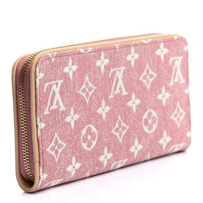 Louis Vuitton Denim Monogram Jacquard Zippy Wallet Pink 3 of 6