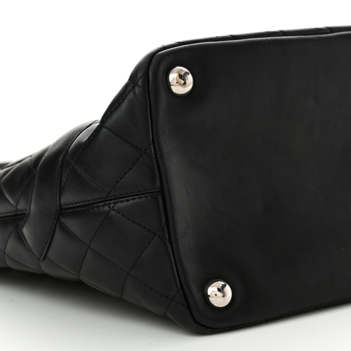 Calfskin Quilted Large Cambon Tote Black