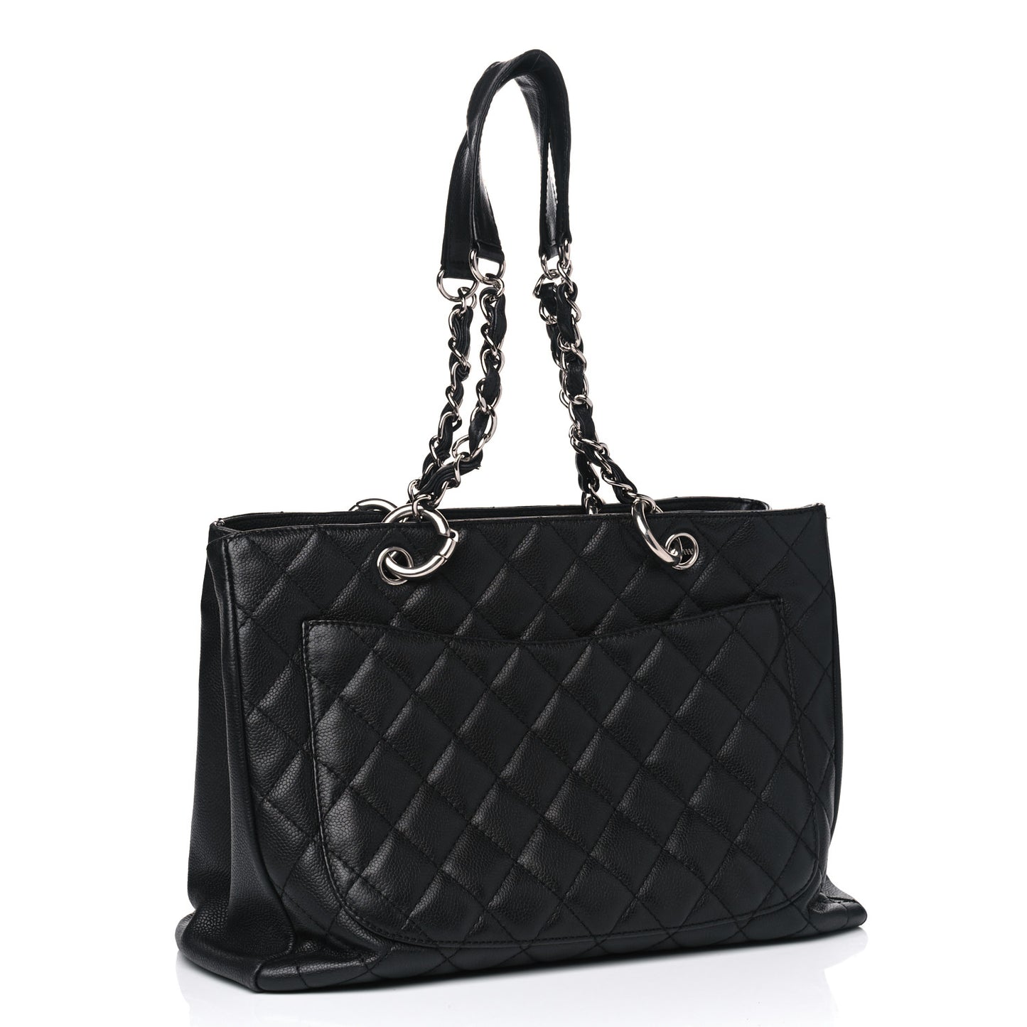 Caviar Quilted Grand Shopping Tote GST Black