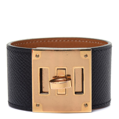 Hermes Epsom Kelly Dog Bracelet Black 1 of 6